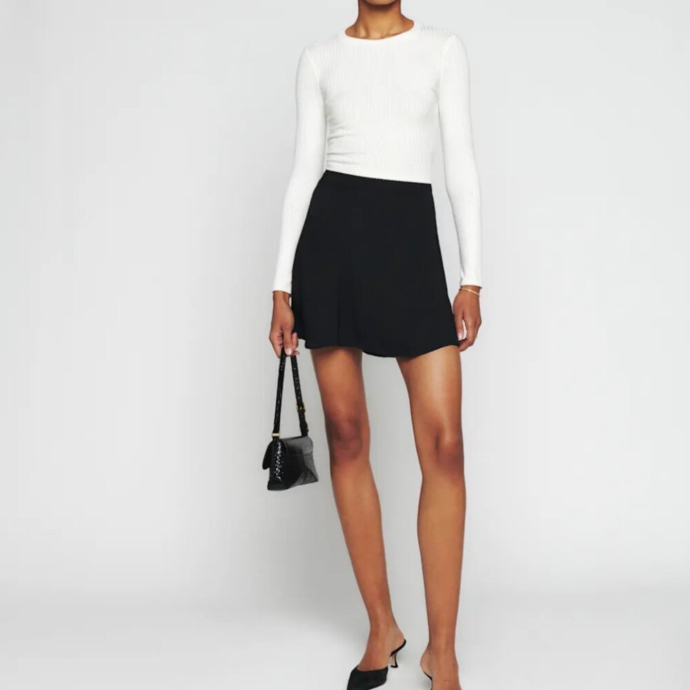 Reformation Flounce Skirt, size 4, black